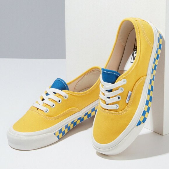 🆕Vans Authentic 44 DX Anaheim Factory OG Yellow Blue Check M7 | W8.5 NWT NWOB - Picture 2 of 8